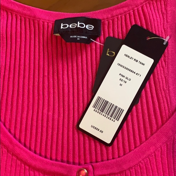 Bebe Henley Ribbed Tank - Picture 2 of 6